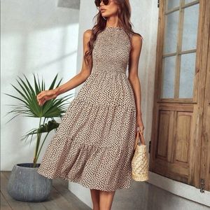 All over print ruffle hem dress